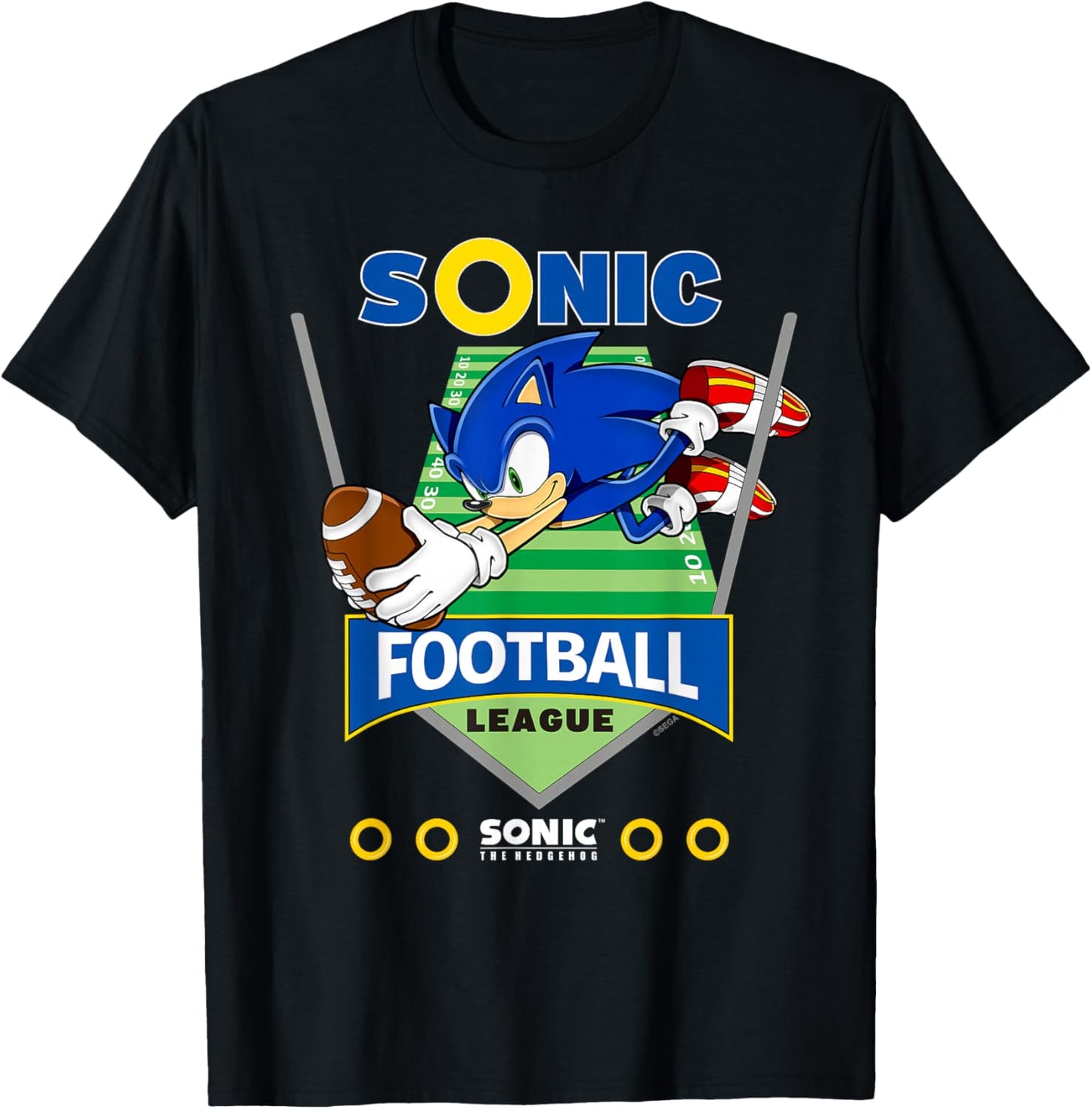 Sonic The Hedgehog - Sonic Football League T-Shirt - T-Shirt | Black