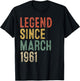 Legend March 1961 65th Birthday Men Women 65 Year Old T-Shirt - T-Shirt | Black