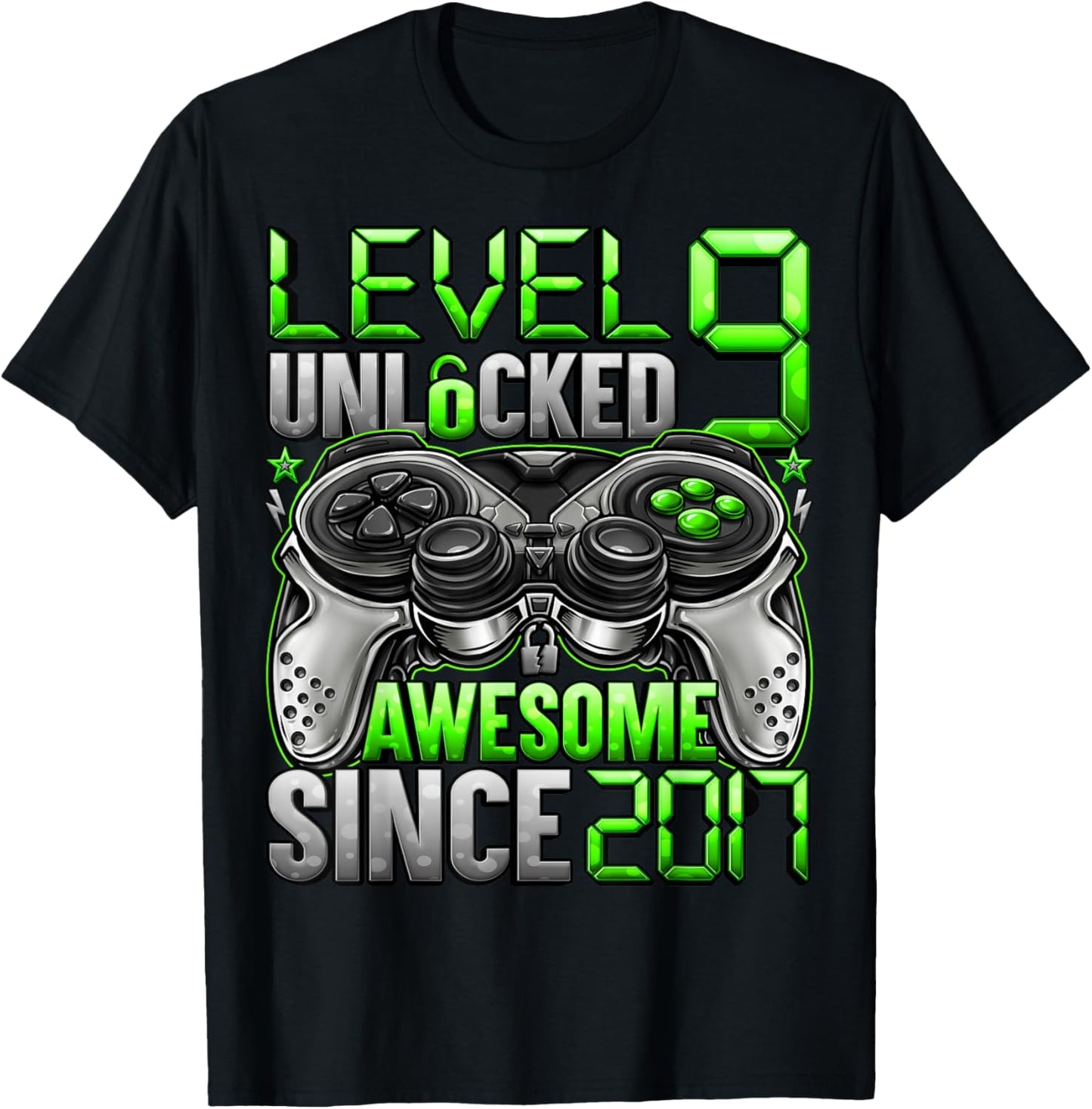 Level 9 Unlocked 9 Year Old Gifts for Boys 9th Birthday Boy T-Shirt - T-Shirt | Black