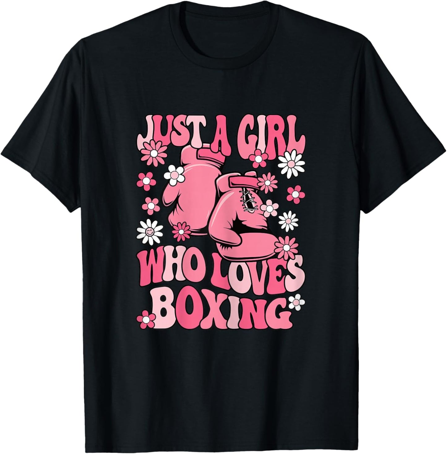 Just A Girl Who Loves Boxing Gloves Boxer Girls Kids T-Shirt - T-Shirt | Black