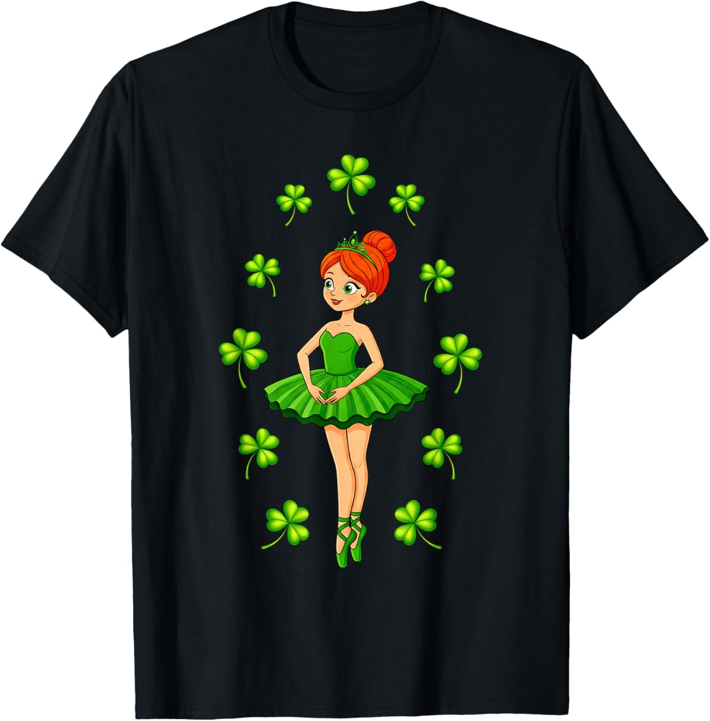 Cute Ballerinas Ballet Dancers St. Patrick's Day Girls Kids T-Shirt - T-Shirt | Black