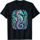 Colorful Seahorse Ocean T-Shirt - T-Shirt | Black