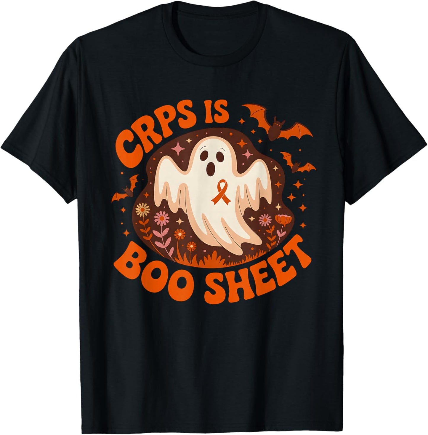 CRPS Awareness Boo Sheet Funny Ghost Halloween T-Shirt - T-Shirt | Black
