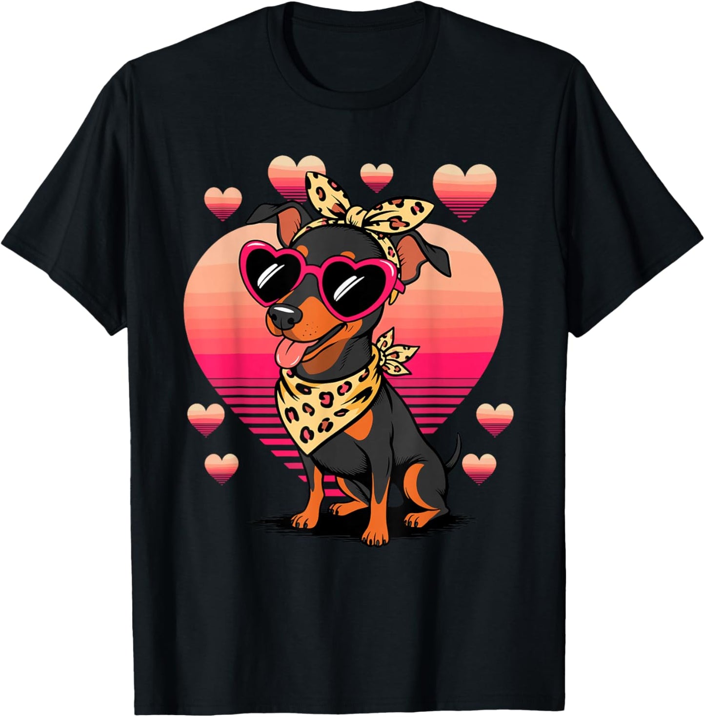 Miniature Pinscher Valentines Day T-Shirt - T-Shirt | Black