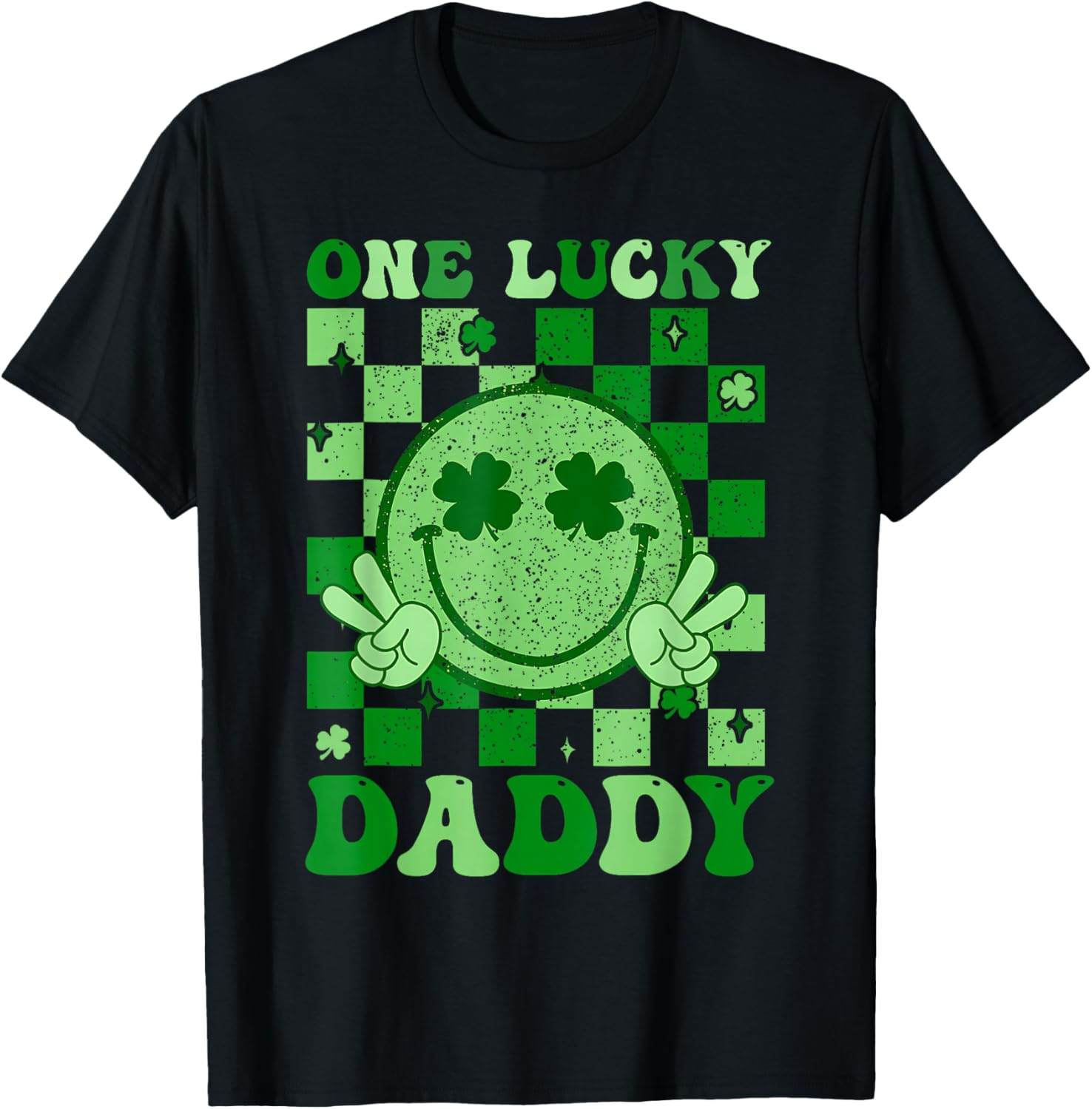 Groovy One Lucky Daddy T-Shirt - T-Shirt | Black