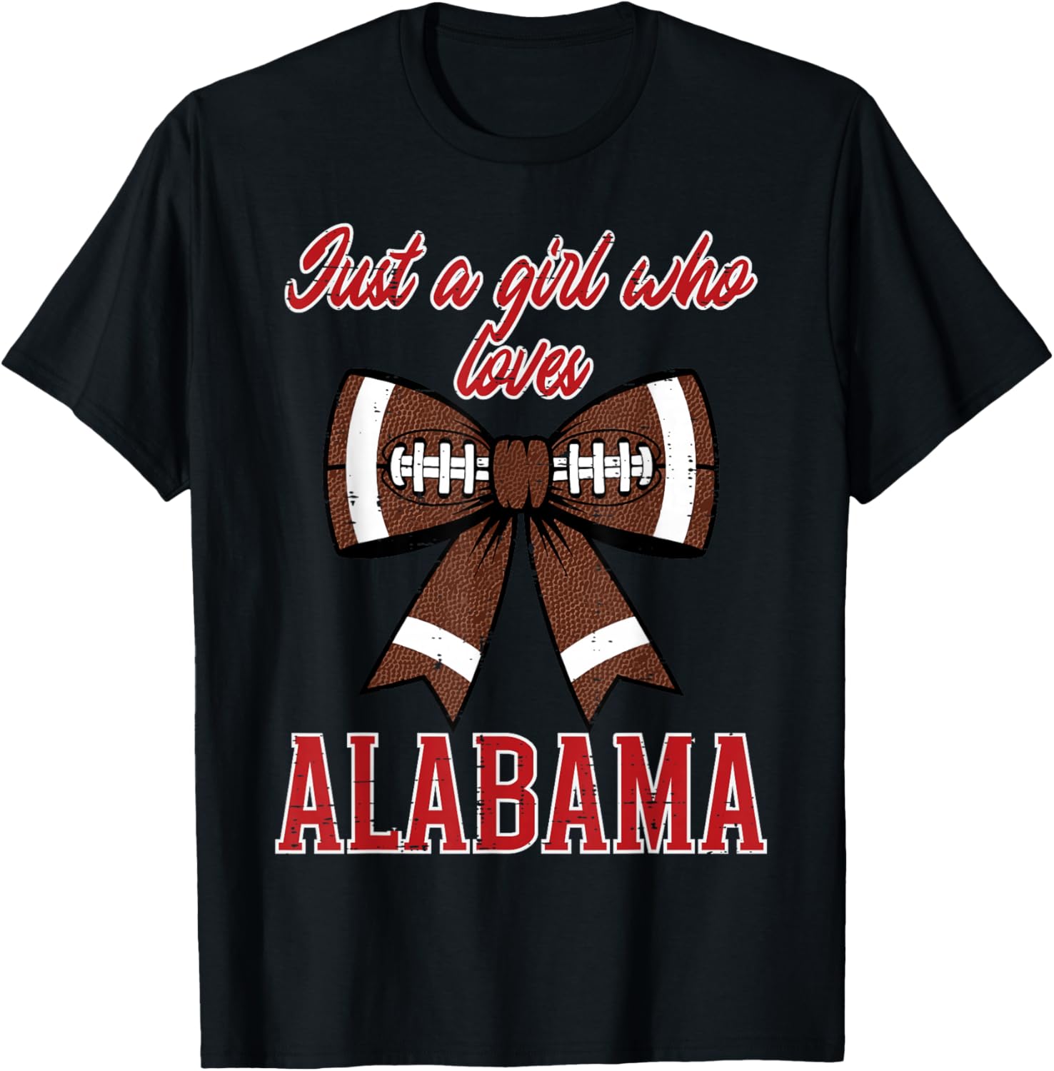 Just A Girl Who Loves Alabama Kids Women Girls Youth Teen T-Shirt - T-Shirt | Black