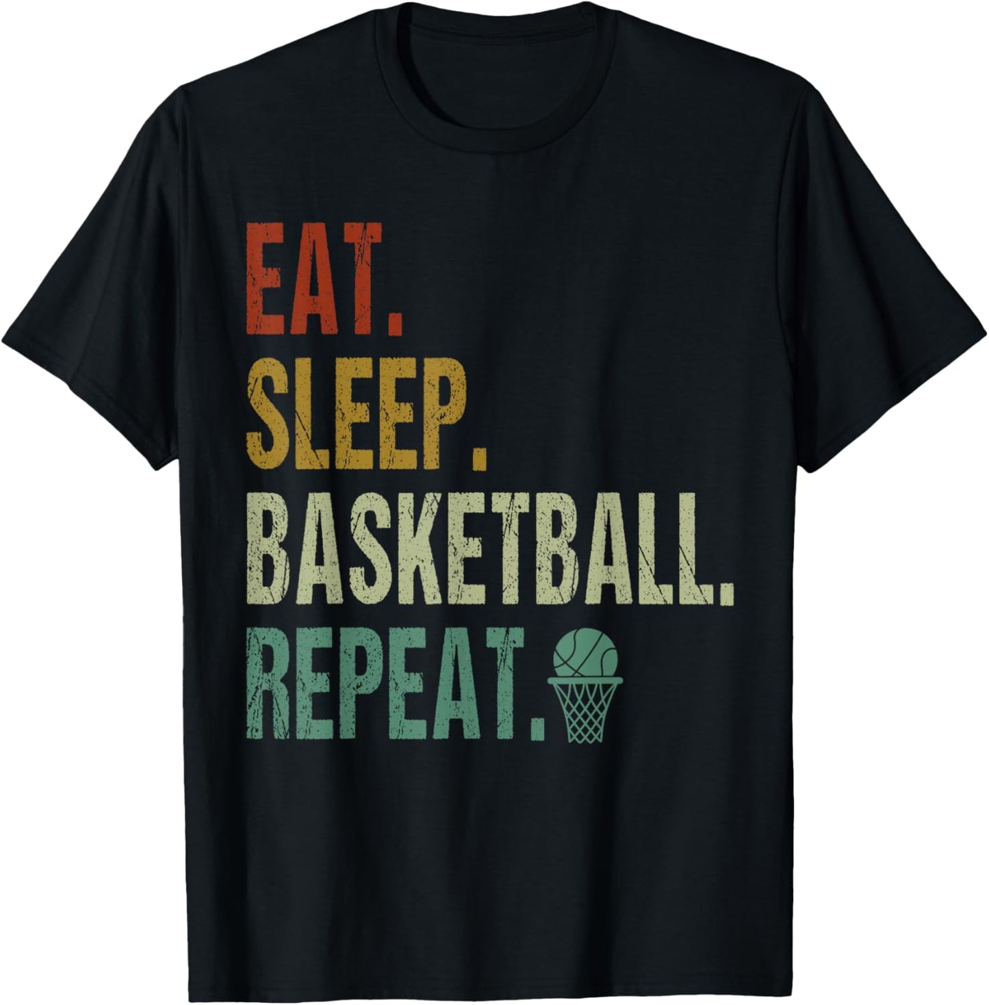 Eat Sleep Basketball Repeat Basketball Player T-Shirt - T-Shirt | Black