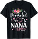 Promoted to Nana Again Est 2026 Flower Heart T-Shirt - T-Shirt | Black