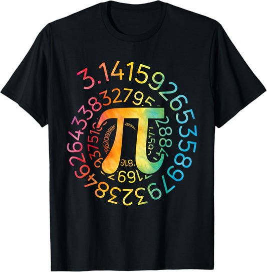 Funny Pi Day Spiral Pi Math 3.14 Design Women Kids T-Shirt - T-Shirt | Black