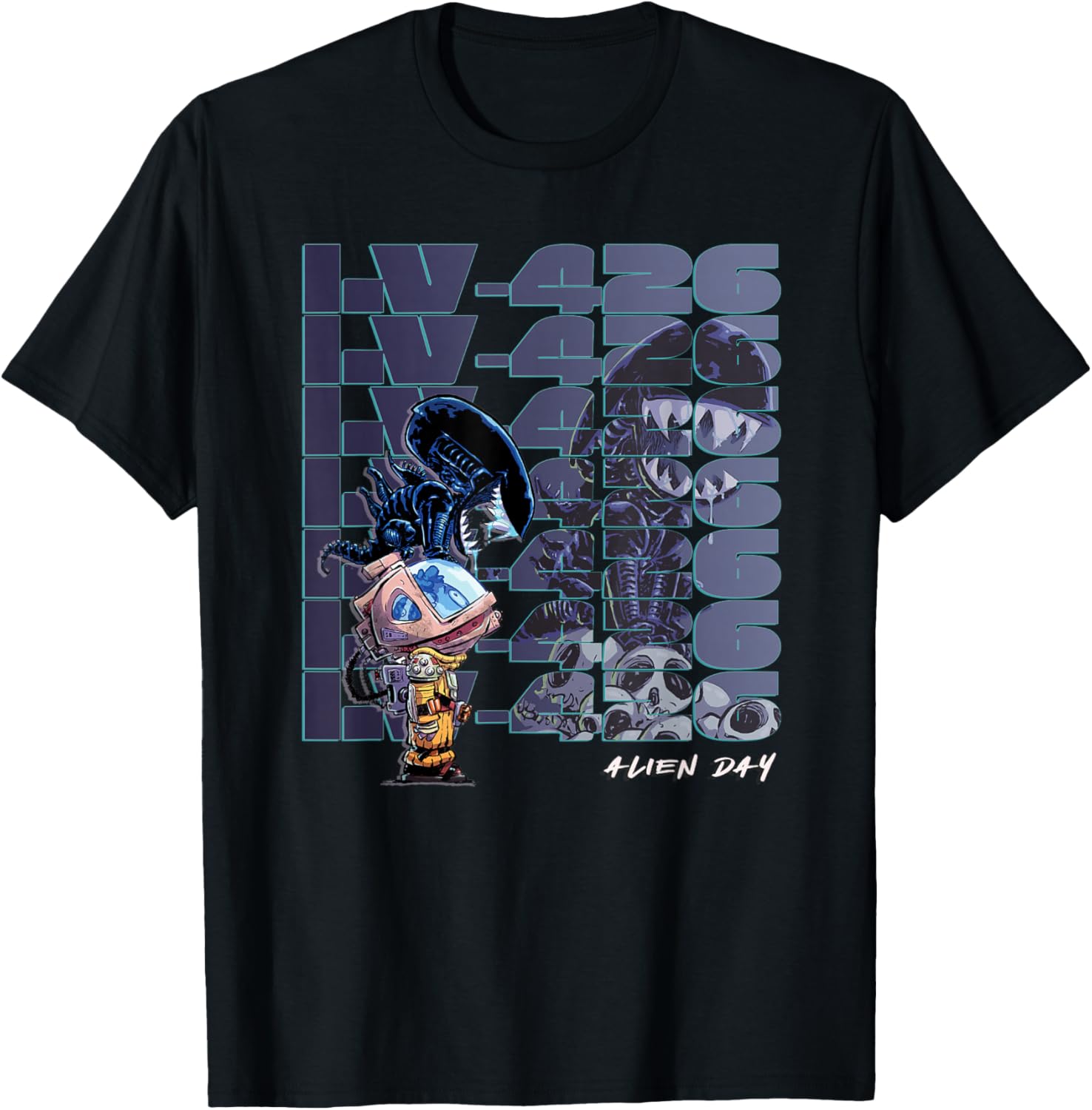 Alien Day LV-426 Alien Day Stack T-Shirt - T-Shirt | Black