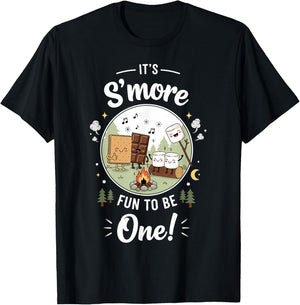 It's S'More Fun to Be One First Birthday Smores Party Theme T-Shirt - T-Shirt | Black