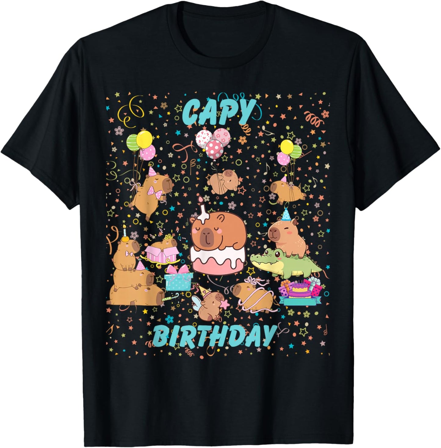 Capy Birthday T-Shirt - T-Shirt | Black
