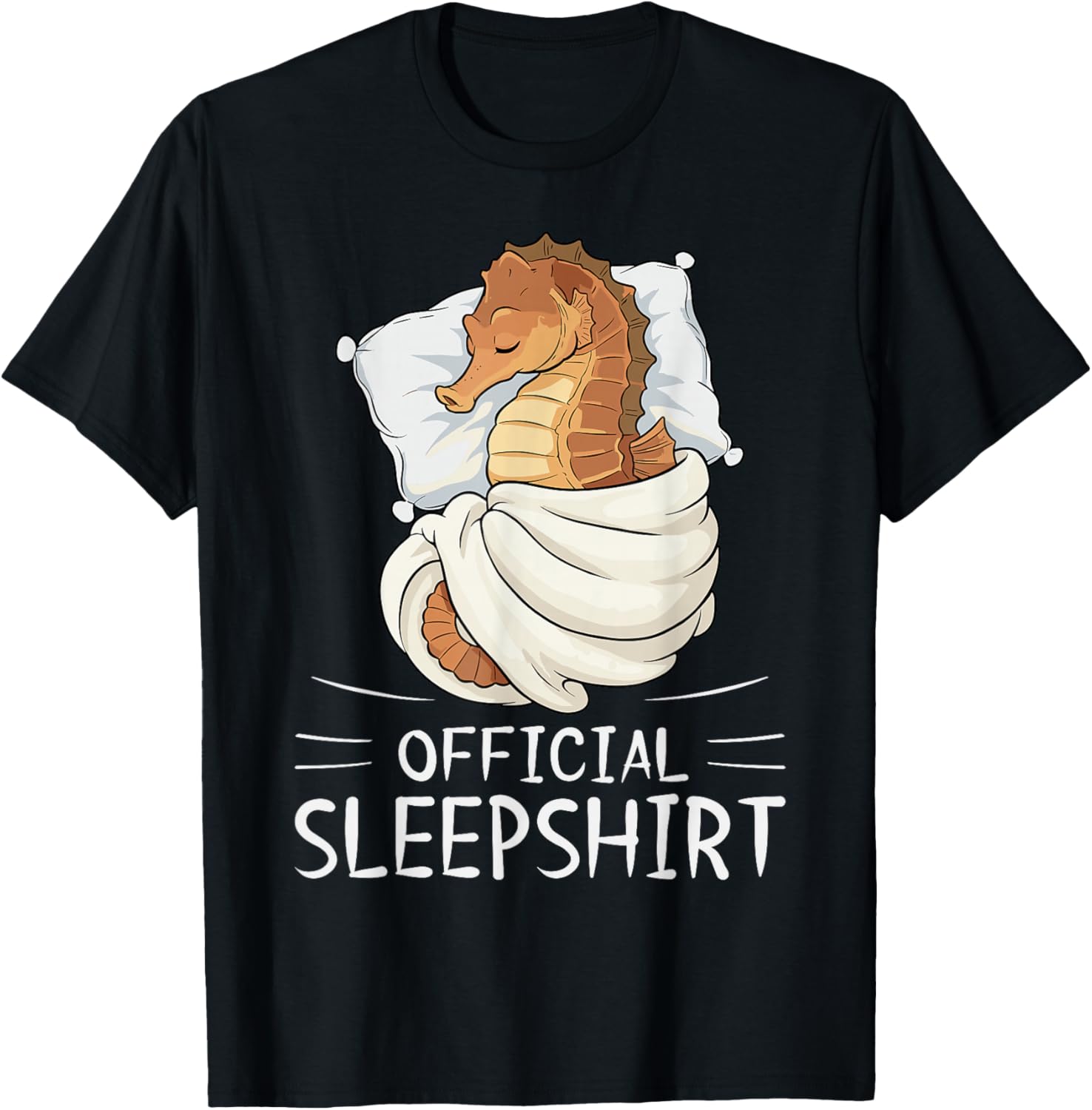 Seahorse Animal Official Sleepshirt Pajamas Nightgown T-Shirt - T-Shirt | Black