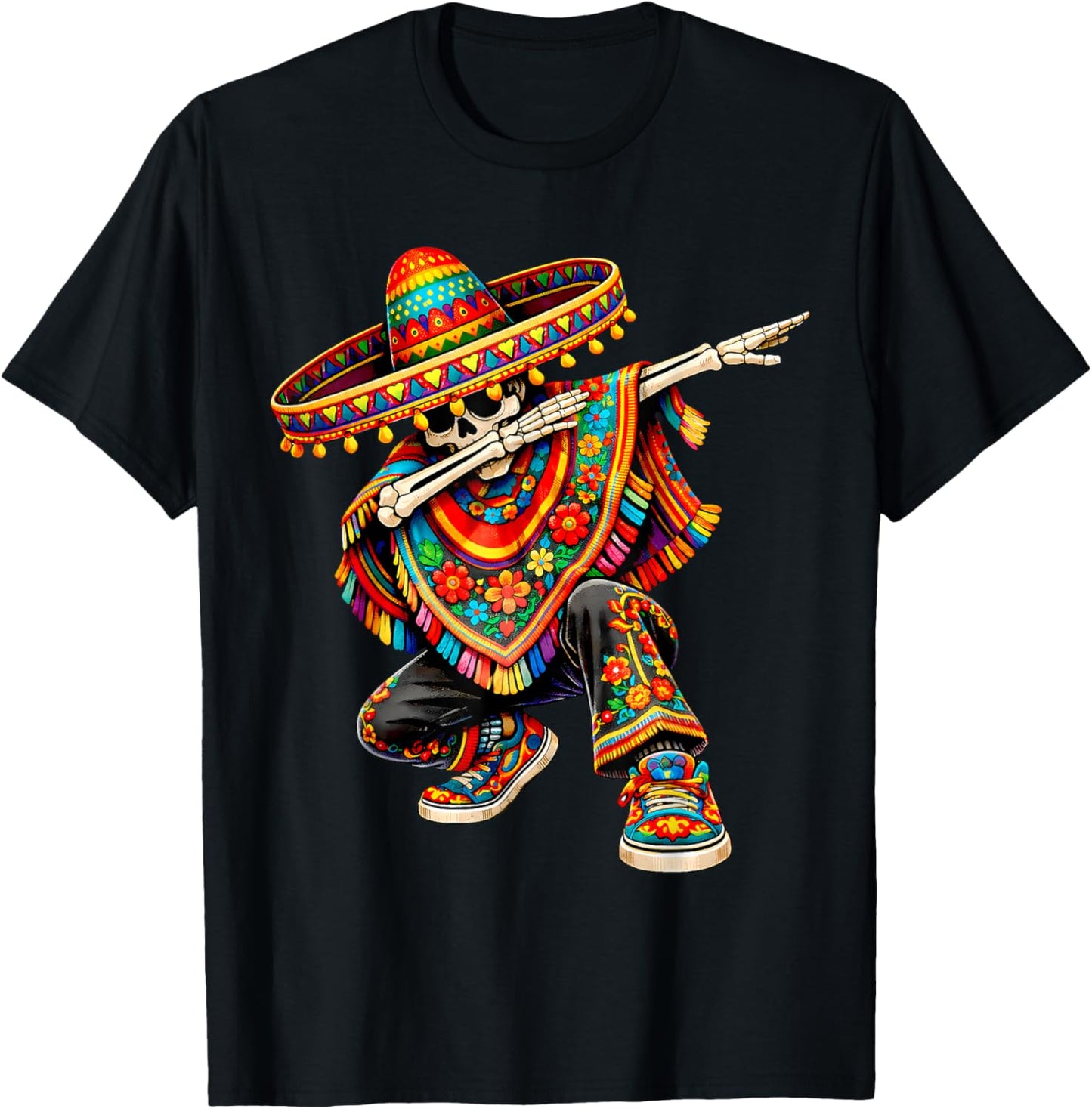 5 Cinco De Mayo Skeleton Skull Mexican for Boys Fiesta T-Shirt - T-Shirt | Black