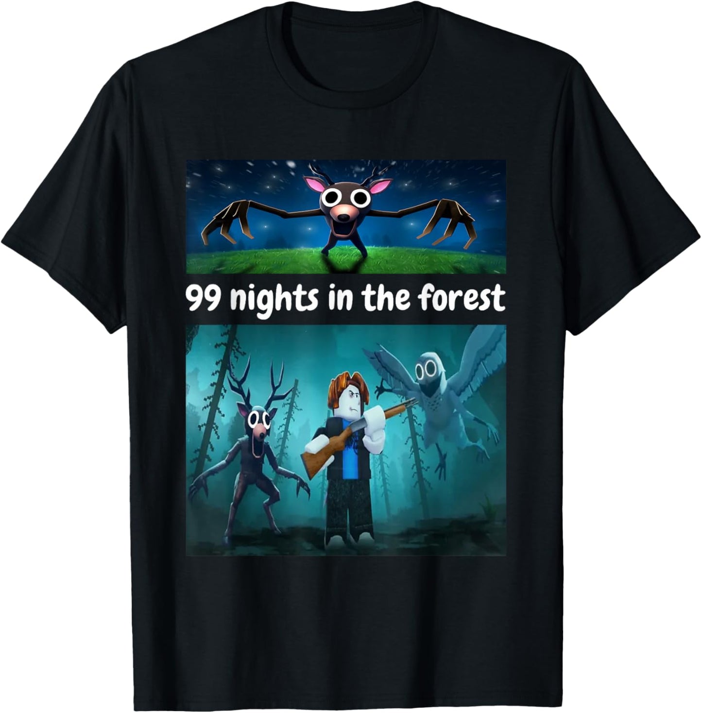 99 Nights in The Forest Birthday Costume for Boys Girls Teen T-Shirt - T-Shirt | Black