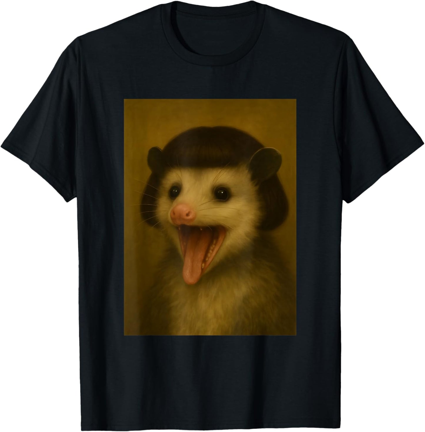 Funny Possum Bob Haircut Viral Meme Opossum T-Shirt - T-Shirt | Black