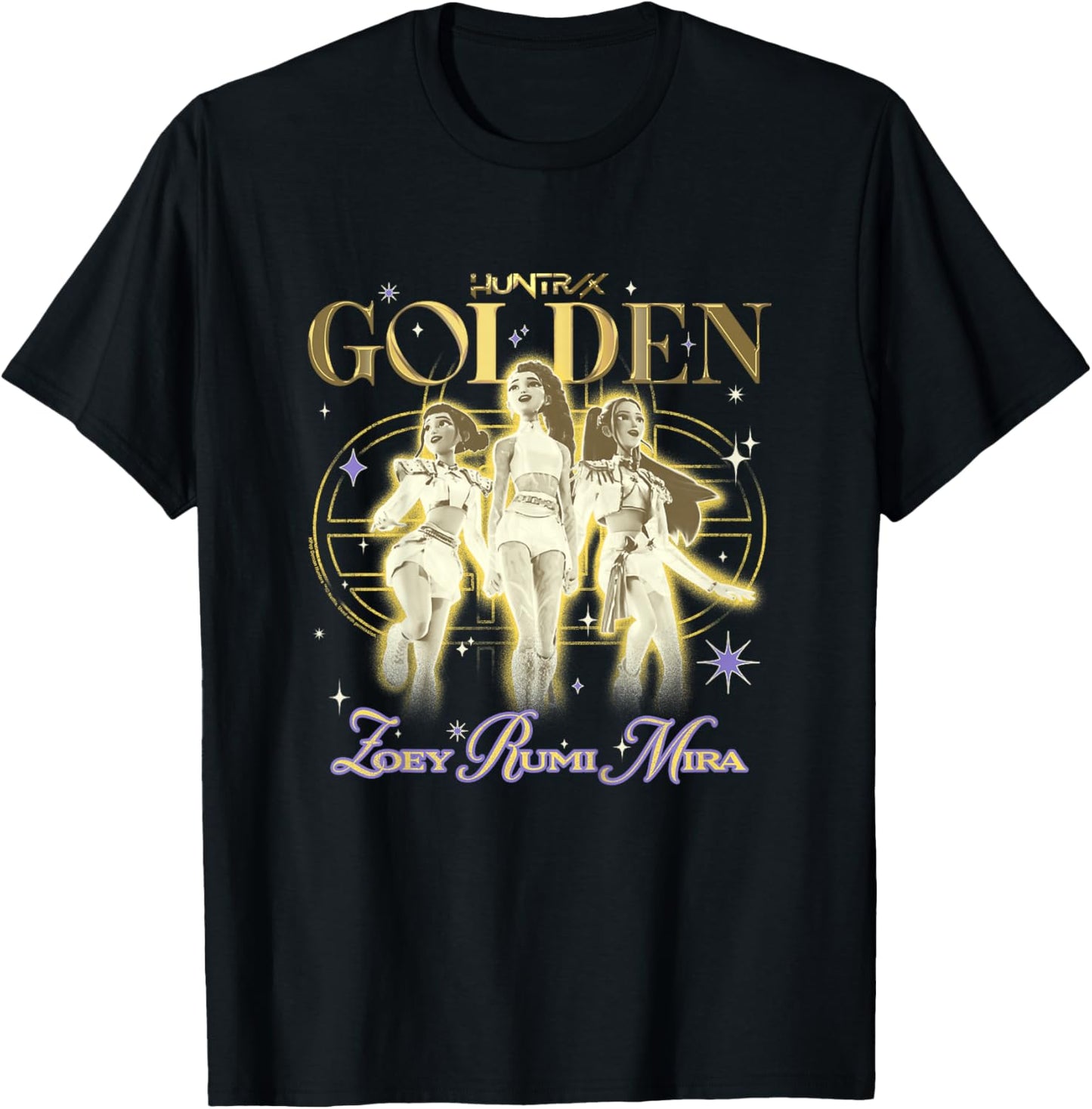 Kpop Demon Hunters Huntrix Golden Zoey Rumi Mira T-Shirt - T-Shirt | Black