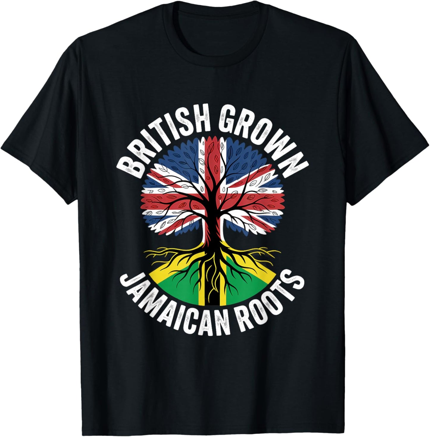 British Grown Jamaican Roots UK Jamaica T-Shirt - T-Shirt | Black