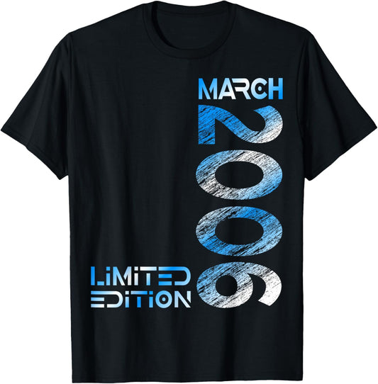 Limited Edition March 2006 Vintage 20. Birthday T-Shirt - T-Shirt | Black