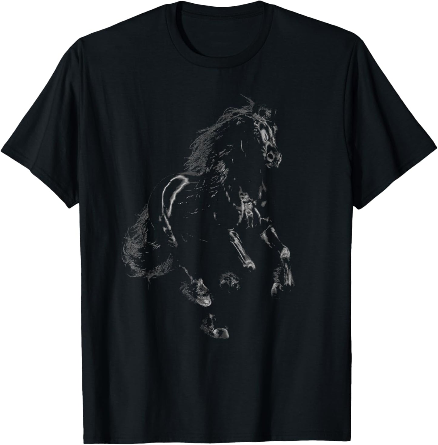 Elegant Black Horse Art Men & Horse Lovers T-Shirt - T-Shirt | Black