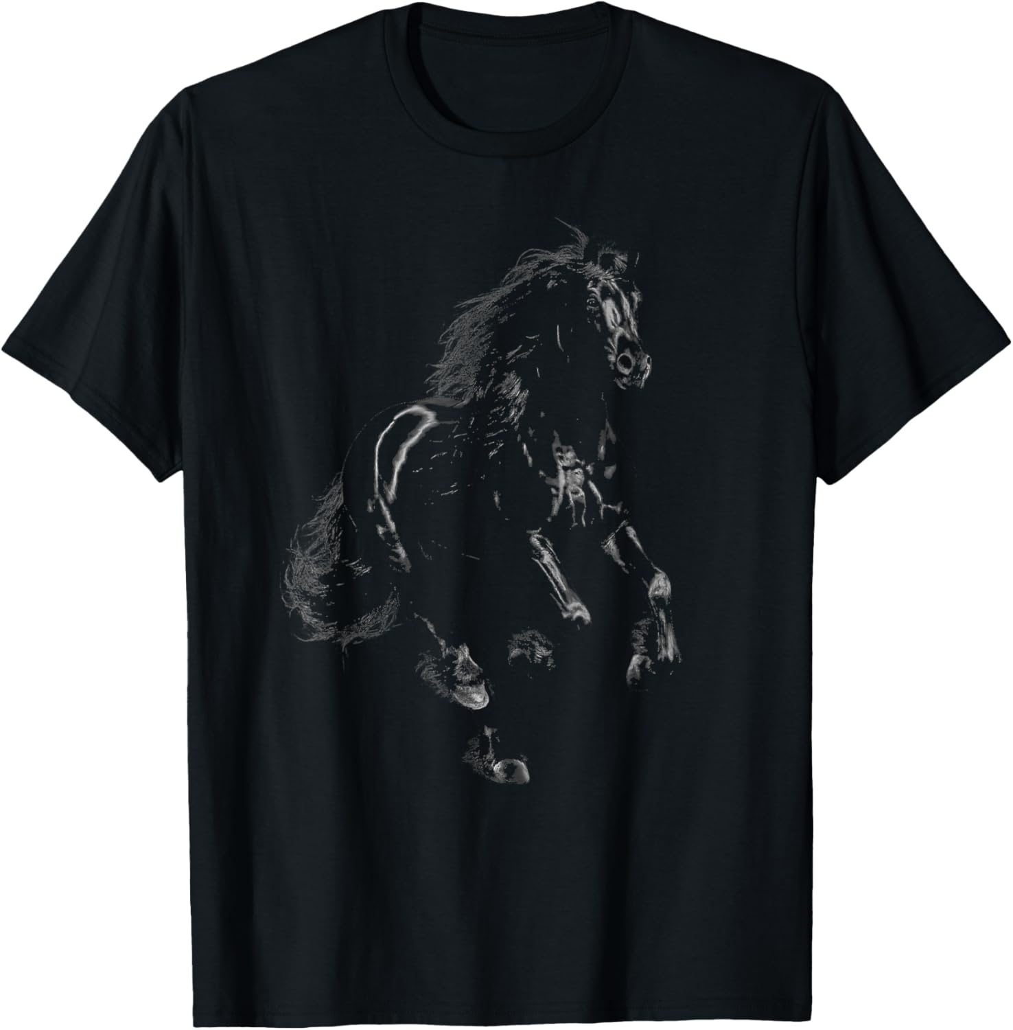 Elegant Black Horse Art Men & Horse Lovers T-Shirt - T-Shirt | Black