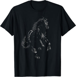 Elegant Black Horse Art Men & Horse Lovers T-Shirt - T-Shirt | Black