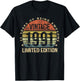 Vintage 1991 Limited Edition 35-Year-Old 35th Birthday T-Shirt - T-Shirt | Black