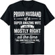 Proud Husband of a Super Amazing Wife - Funny Marriage Quote T-Shirt - T-Shirt | Black