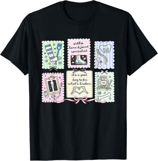 Orthopedic Nurse Ortho Crew Stamp Orthopedic Department RN T-Shirt - T-Shirt | Black