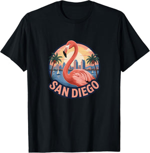 San Diego Flamingo Cute Animal City Zoo My T-Shirt - T-Shirt | Black