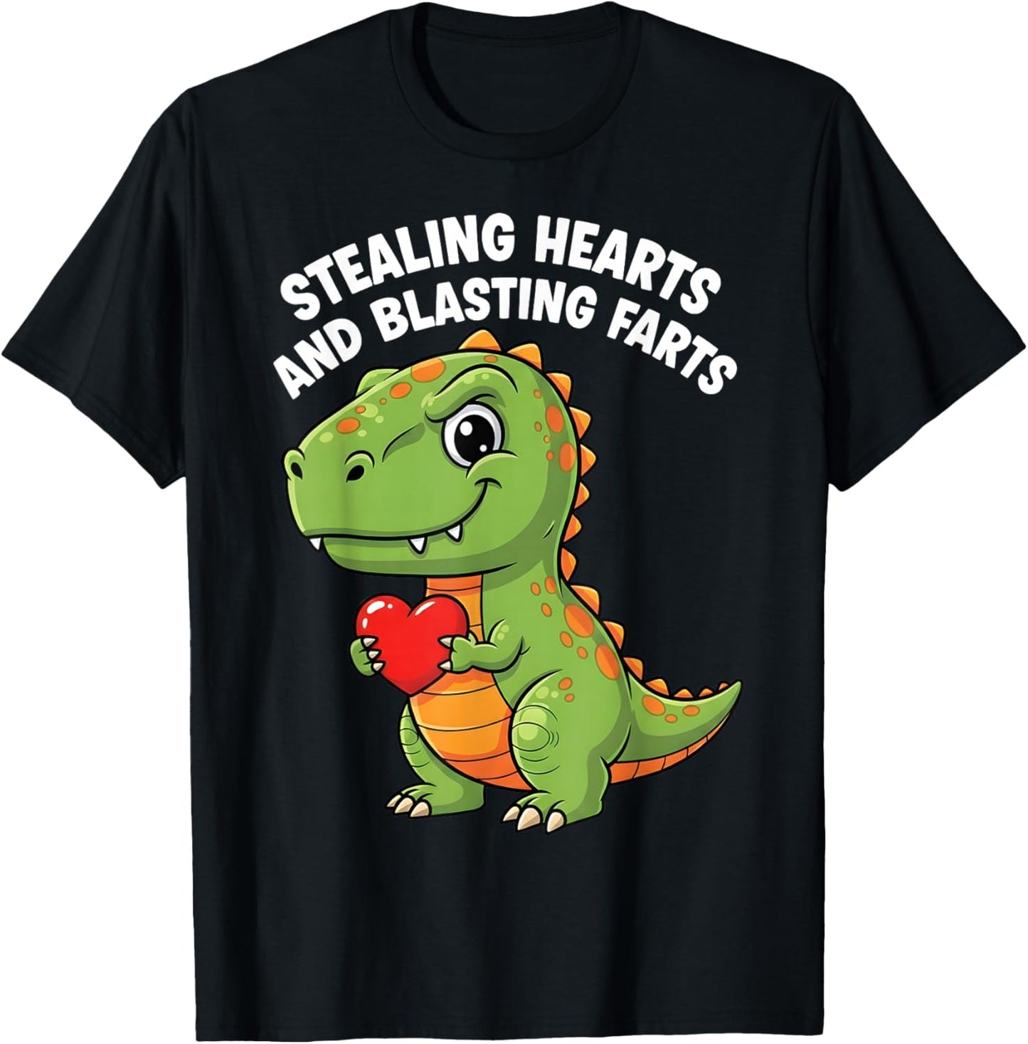 Stealing Hearts Blasting Farts Funny Toddler Dinosaur T-Rex T-Shirt - T-Shirt | Black