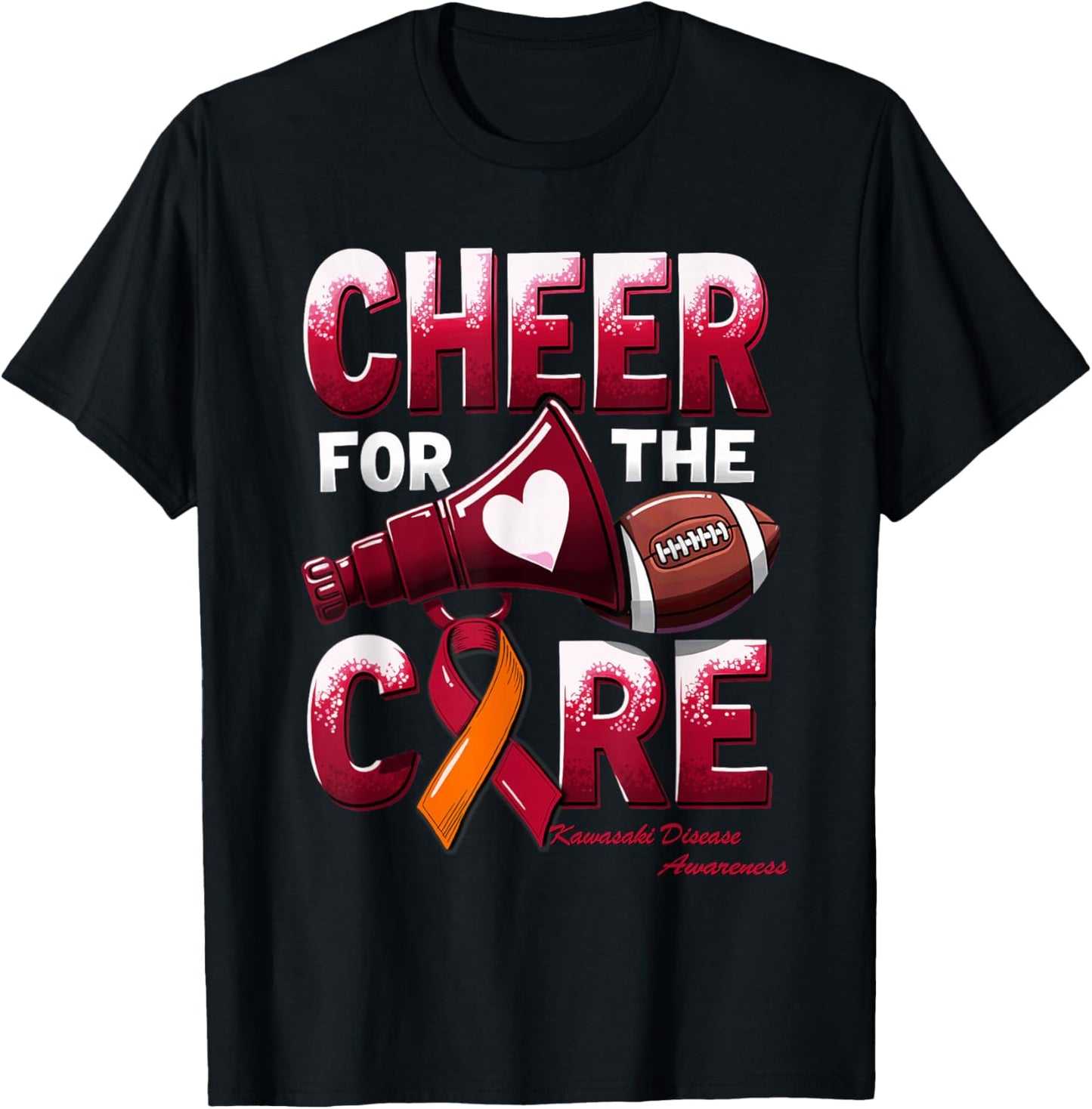 Cheer for Cure Kawasaki Disease Warrior T-Shirt - T-Shirt | Black