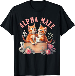 Cat Owner Alpha Cute Kitten Meme Male Men or Women T-Shirt - T-Shirt | Black