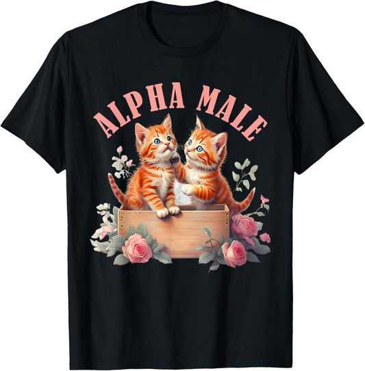 Cat Owner Alpha Cute Kitten Meme Male Men or Women T-Shirt - T-Shirt | Black