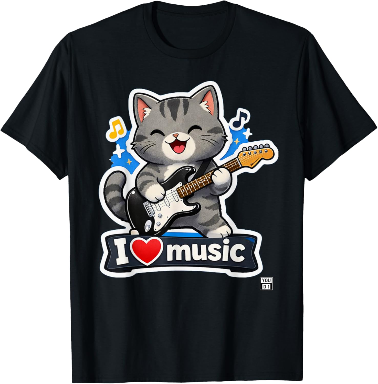 Guitar Kat T-Shirt - T-Shirt | Black