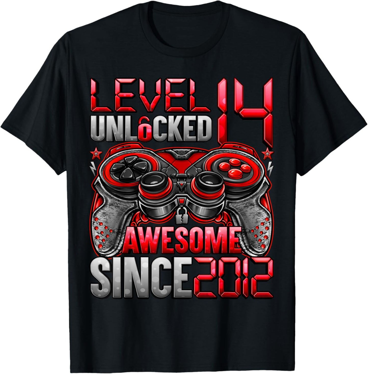 Level 14 Unlocked 14 Year Old Gifts Boys 14th Birthday Boy T-Shirt - T-Shirt | Black