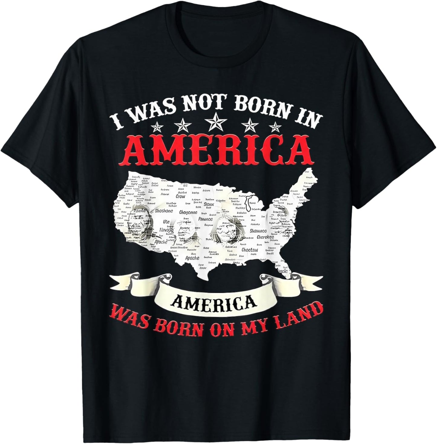 I was Not Born in America America was Born On My Land T-Shirt - T-Shirt | Black