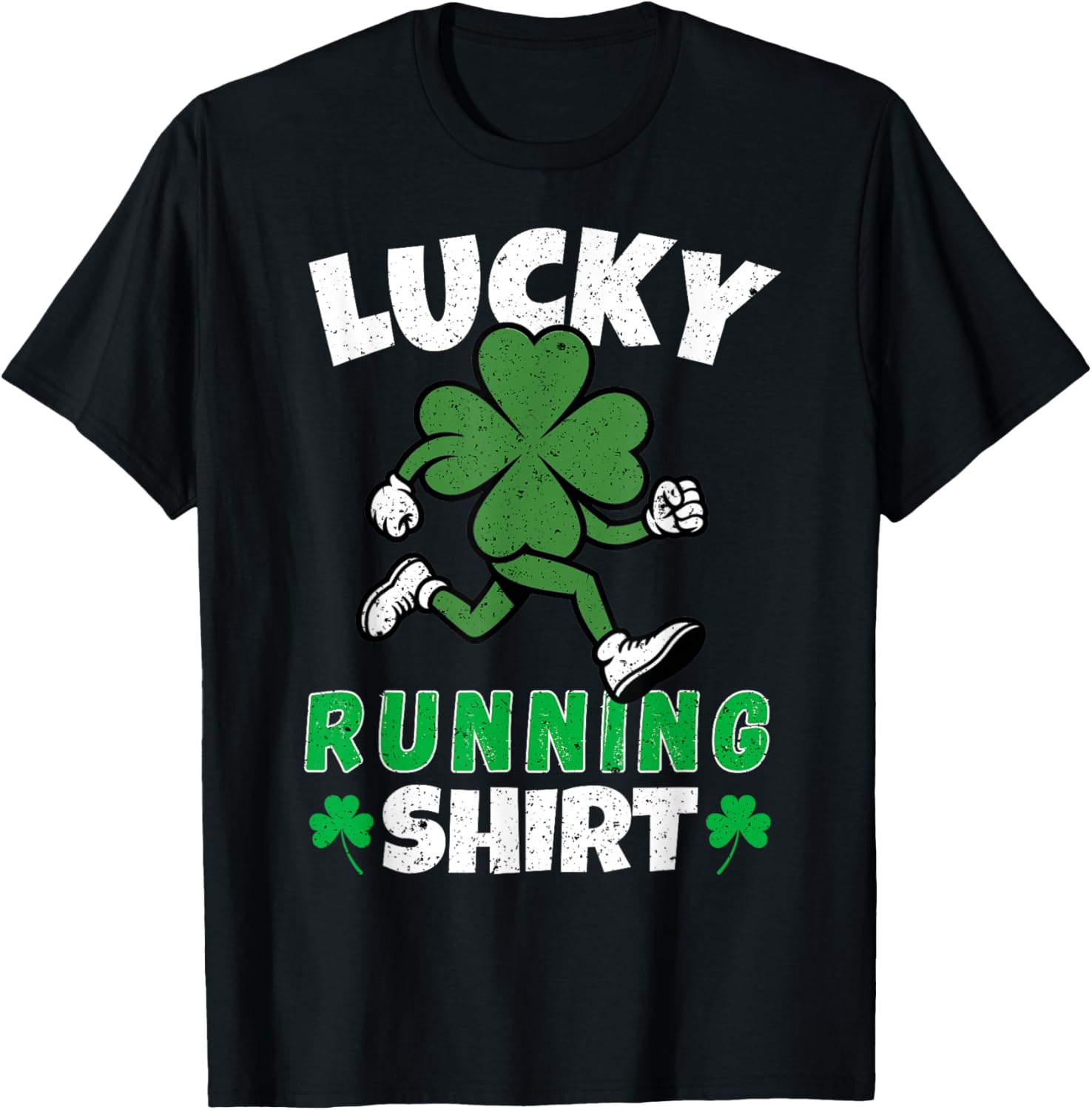 Funny Lucky Running Irish Shamrock St Patricks Day 5k Run T-Shirt - T-Shirt | Black
