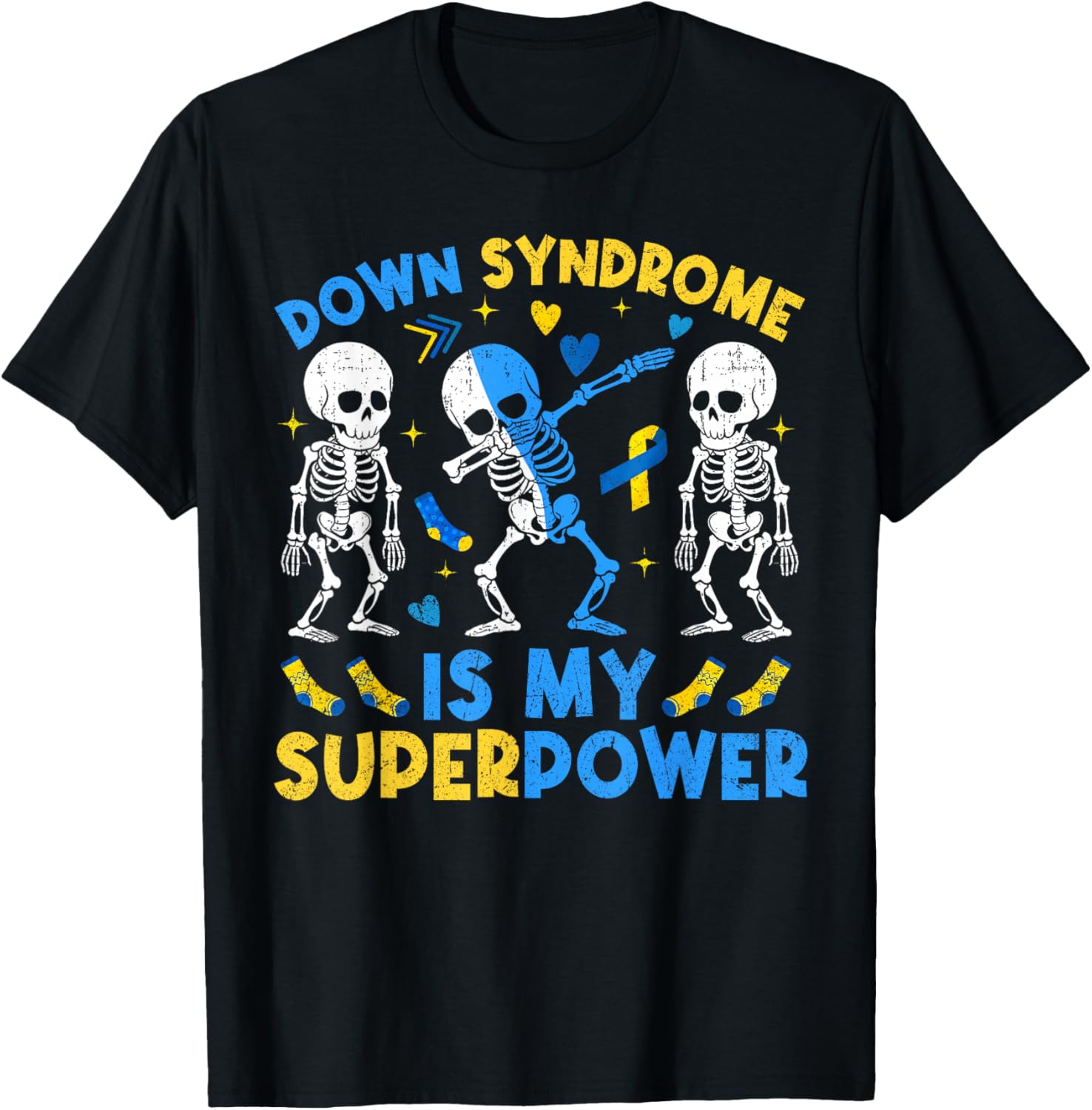 Down Syndrome Awareness Chromosome Superpower Boy Girl Kid T-Shirt - T-Shirt | Black