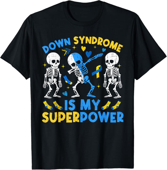 Down Syndrome Awareness Chromosome Superpower Boy Girl Kid T-Shirt - T-Shirt | Black