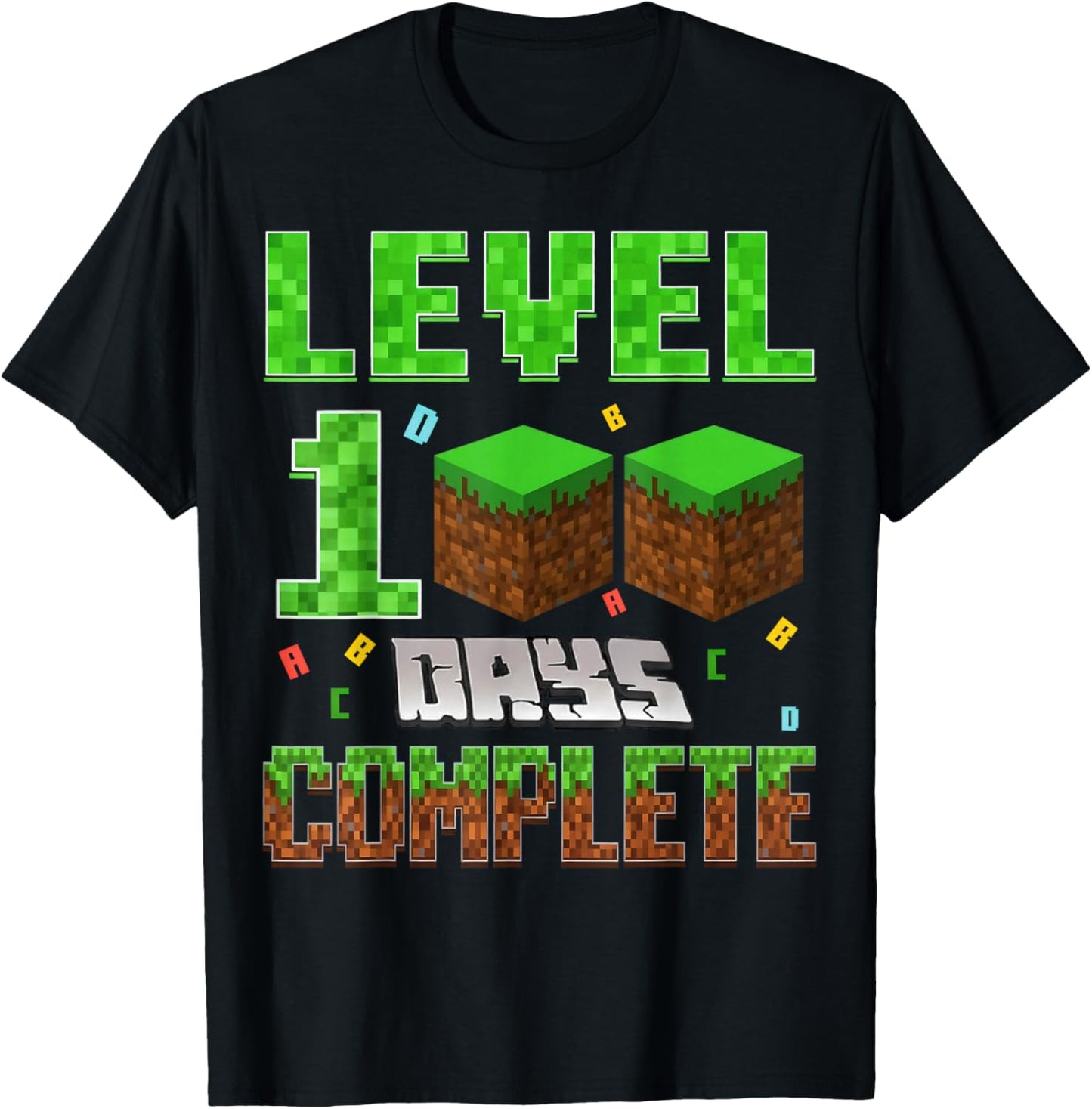 Level 100 Days Complete Video Gamer School Gift Boy Kids T-Shirt - T-Shirt | Black