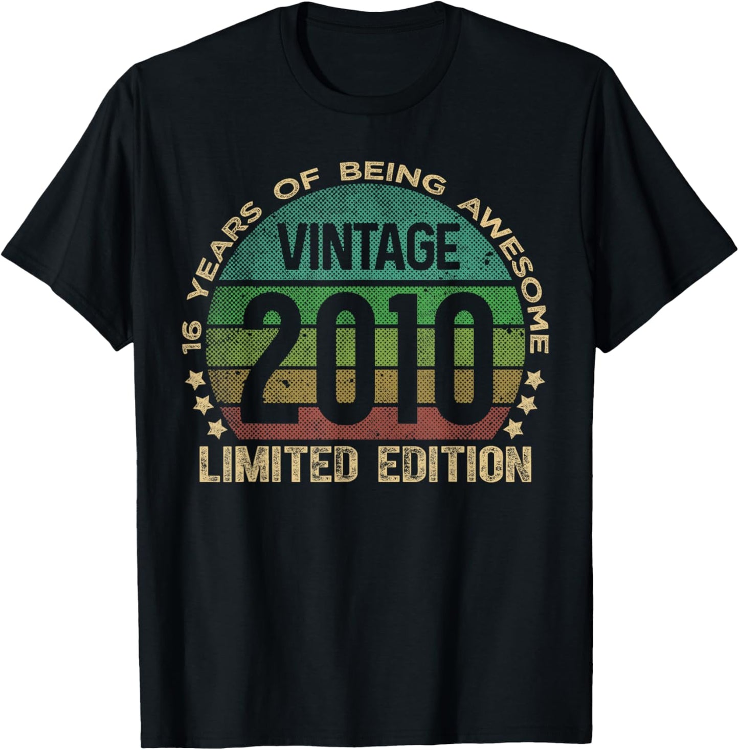 16 Year Old Gifts Vintage 2010 Limited Edition 16th Birthday T-Shirt - T-Shirt | Black