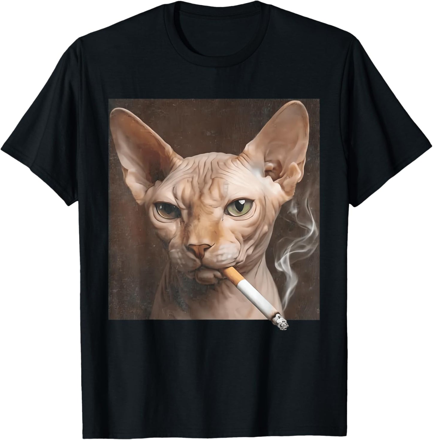 Funny Sphynx Cat Smoking Meme Lover Dog T-Shirt - T-Shirt | Black
