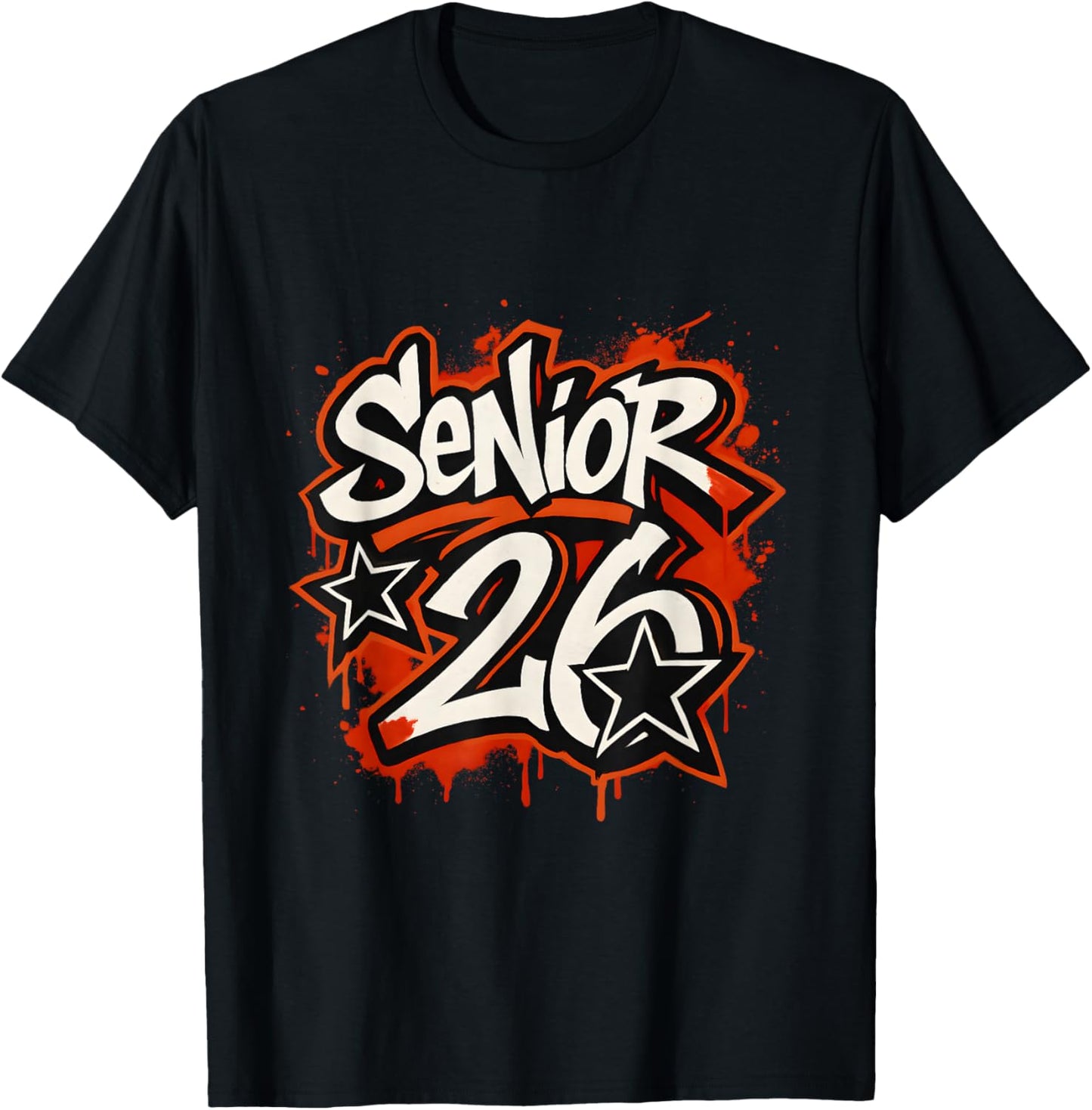 Senior 2026 Graffiti Drip Style Graduation Graphic T-Shirt - T-Shirt | Black