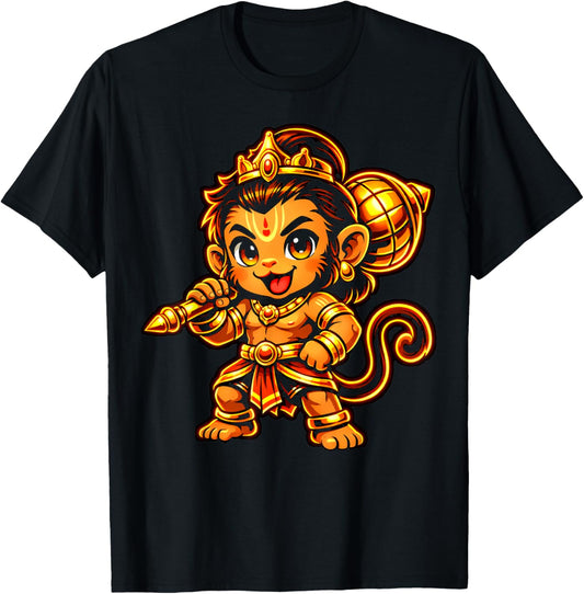 Hanumanji Hanuman Hindu Monkey God Lover Devotee T-Shirt - T-Shirt | Black