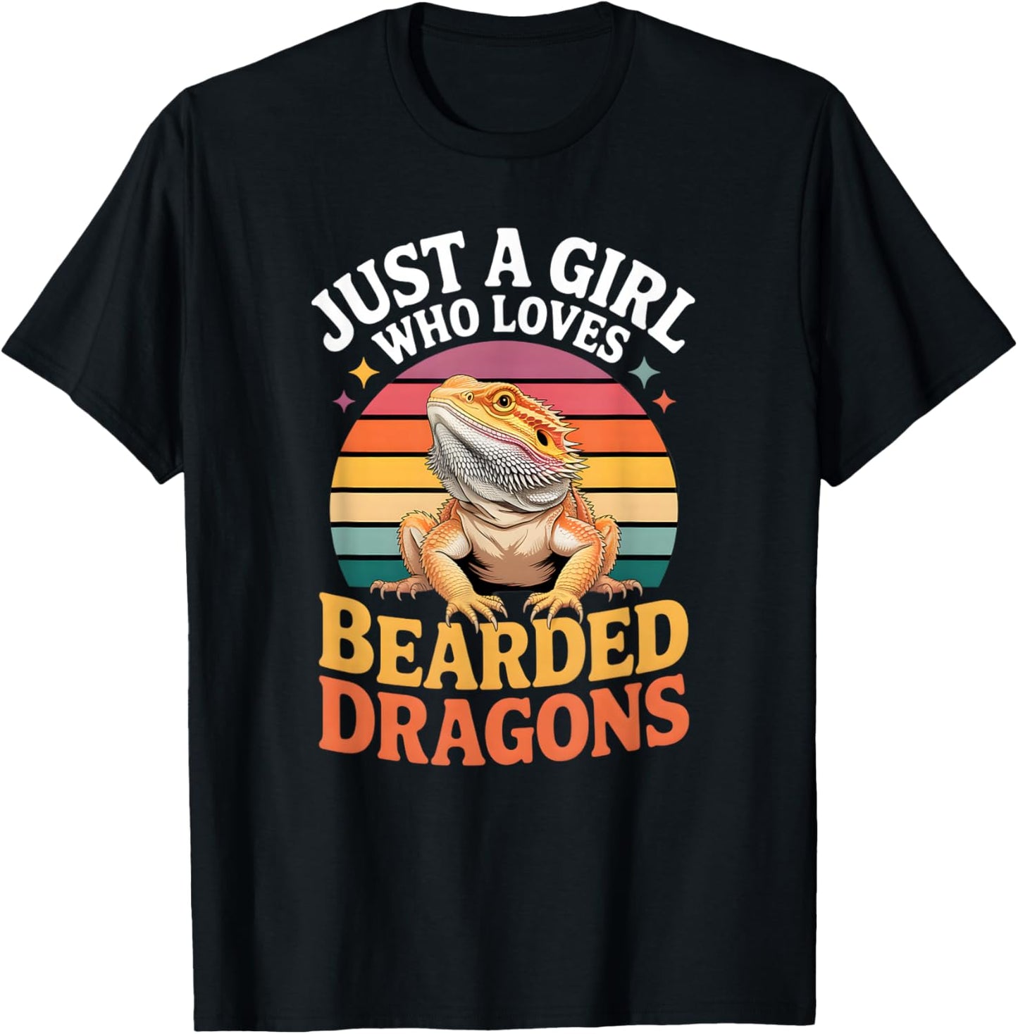 Girls Bearded Dragon T-Shirt - T-Shirt | Black
