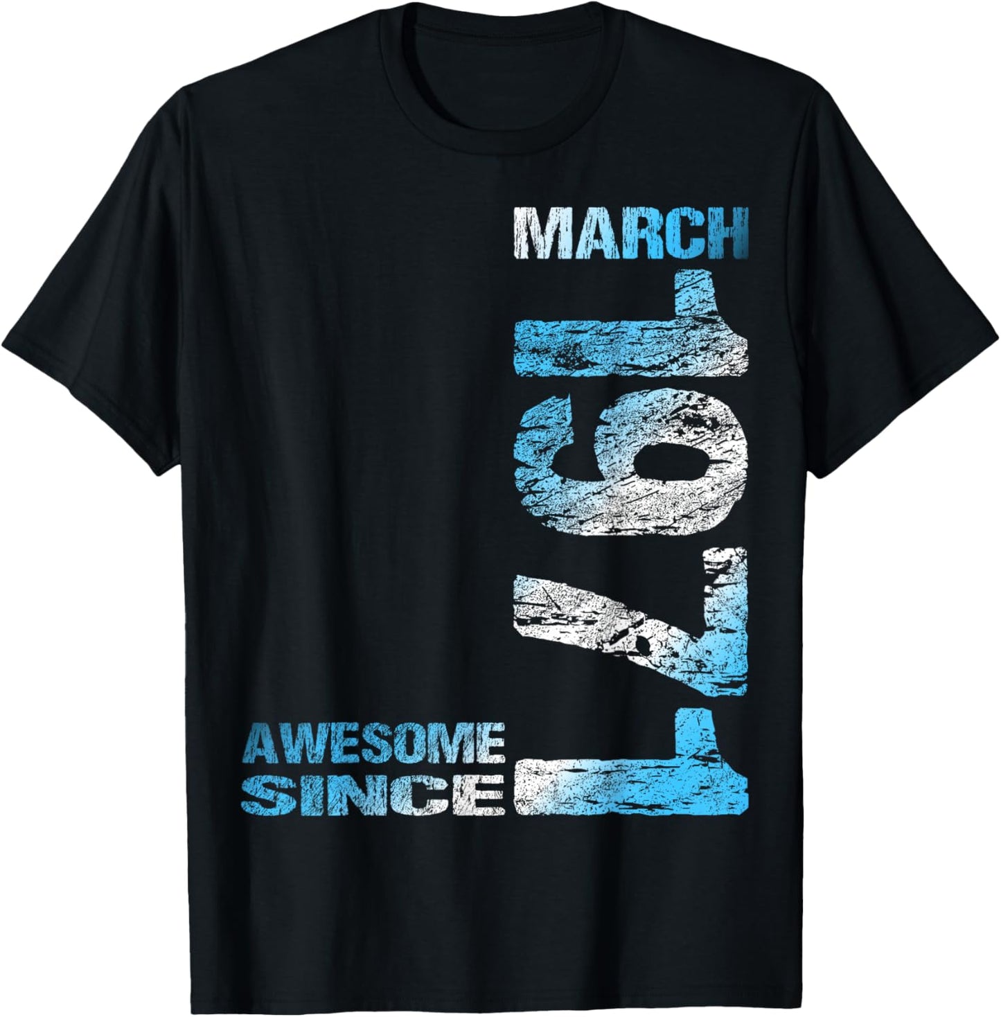 Awesome Since March 1971 55th Birthday T-Shirt - T-Shirt | Black