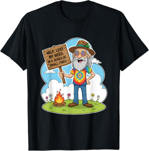 Cannabis Weed Lover Smoking Stoner 420 Help Lost My Weed T-Shirt - T-Shirt | Black