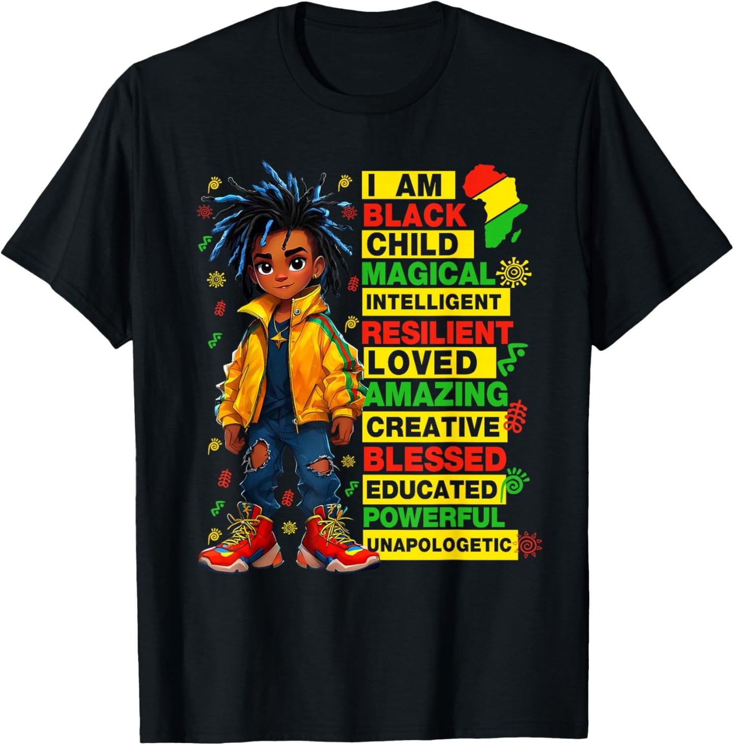 I am Black History Month Shirt Kids Boys African American T-Shirt - T-Shirt | Black