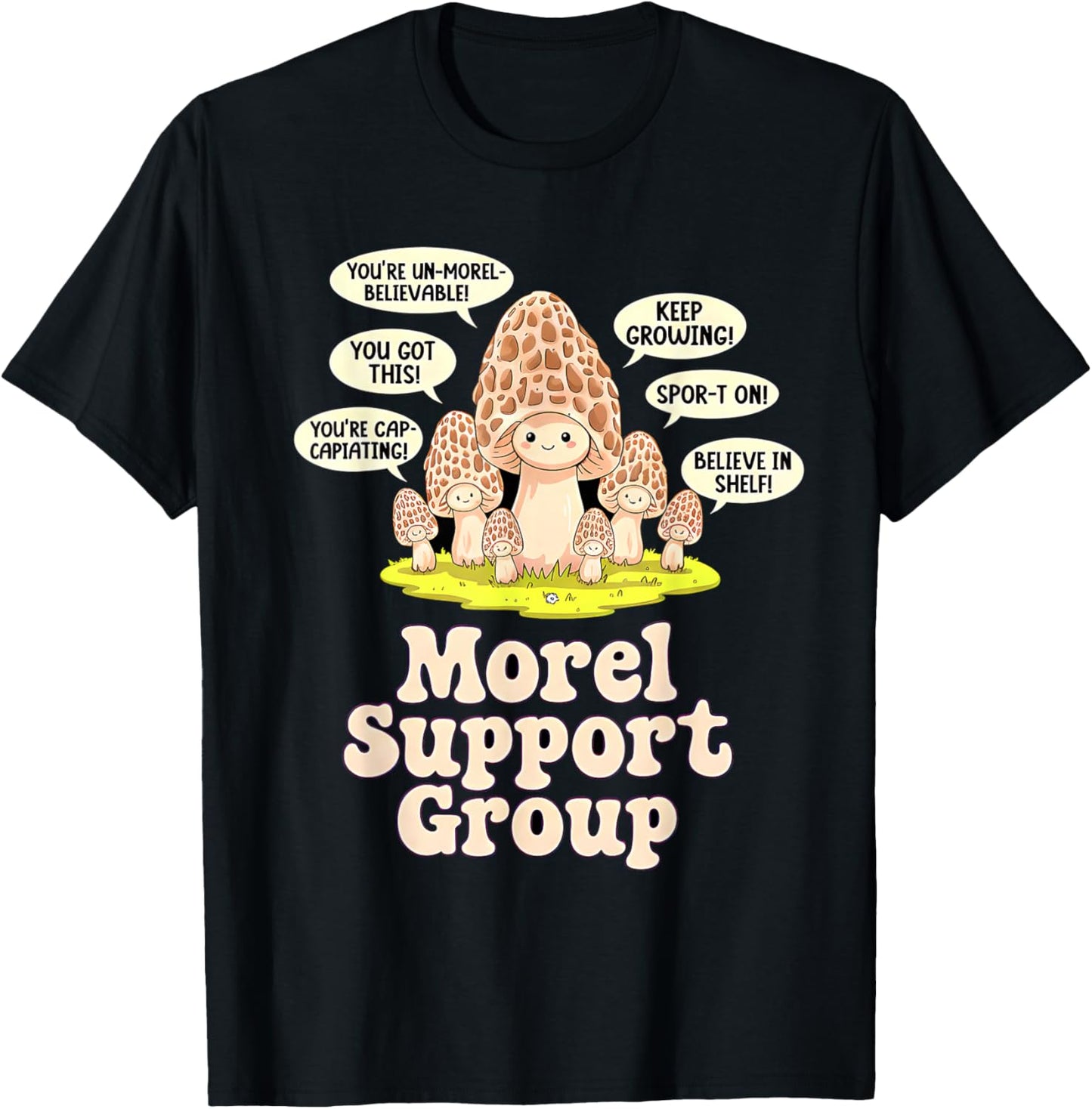 Morel Mushroom Hunting Funny T-Shirt - T-Shirt | Black